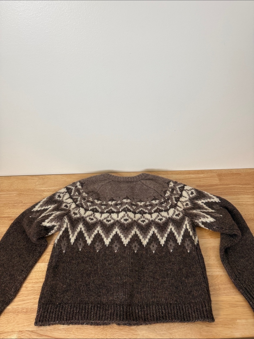GAP Brown and Cream Fair Isle Button-Up Cardigan - Picture 4 of 15